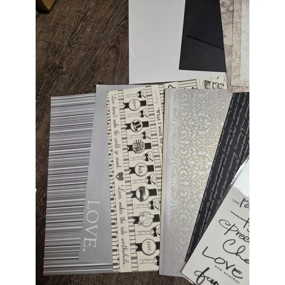 Deja Vu Scrapbook Pages Wedding Anniversary Papers Cardstock Stickers Kit Set